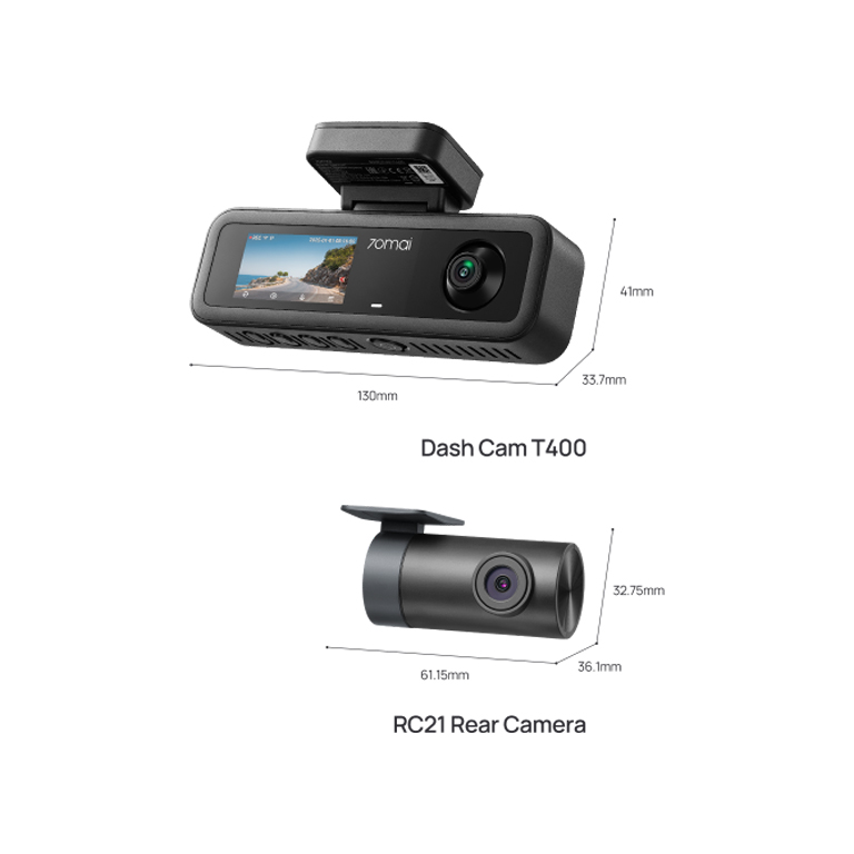 دوربین خودروی شیائومی 70mai Dash Cam T400 + Rear Cam